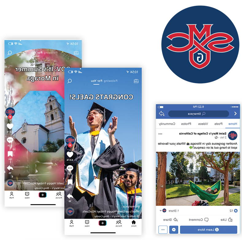 Saint Mary's Facebook Profile and stories showing commencement