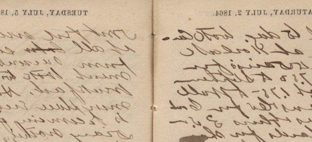 scan of Civil War era diary of Captain Edward Hill; July 1884