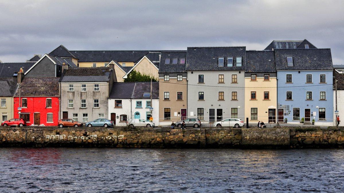 Row of homes in Galway, Ireland